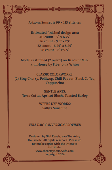 Arizona Sunset (PDF CHART)