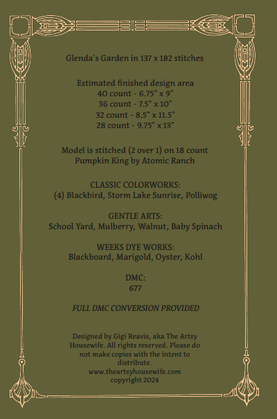 Glenda's Garden (PDF CHART)