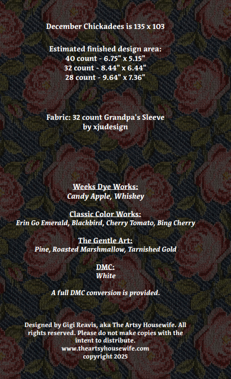 December Chickadees (PDF CHART)