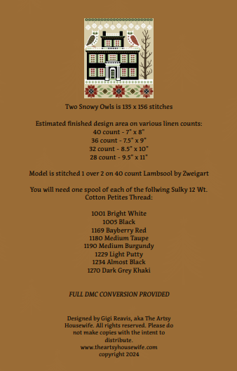 Two Snowy Owls (PDF CHART)