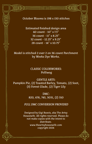 October Blooms (PDF CHART)